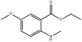 Benzoic acid, 5-methoxy-2-(methylamino)-, ethyl ester (9CI) Struktur