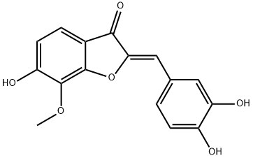 2-[(Z)-(3,4-Dihydroxyphenyl)methylene]-6-hydroxy-7-methoxybenzofuran-3(2H)-one Struktur