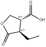 trans-4-ethyltetrahydro-5-oxo-3-furoic acid Struktur