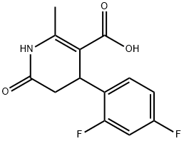 4-(2,4-Difluorophenyl)-1,4,5,6-tetrahydro-2-methyl-6-oxo-3-pyridinecarboxylic ac Struktur