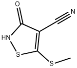 2,3-dihydro-5-(methylthio)-3-oxo-4-isothiazolecarbonitrile Struktur