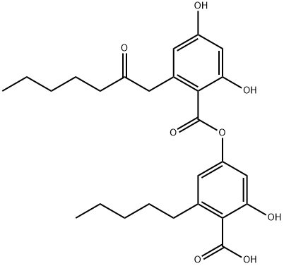 4-[2-(2-Oxoheptyl)-4,6-dihydroxybenzoyloxy]-6-pentylsalicylic acid Struktur