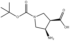 cis-4-Amino-1-Boc-pyrrolidine-3-carboxylic acid Struktur