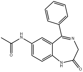 Acetamide, N-(2,3-dihydro-2-oxo-5-phenyl-1H-1,4-benzodiazepin-7-yl)- Struktur