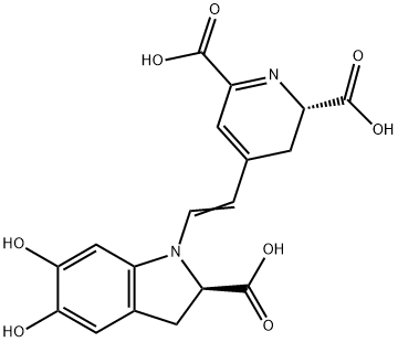 (2S)-4-[2-[[(2R)-2-Carboxy-2,3-dihydro-5,6-dihydroxy-1H-indol]-1-yl]ethenyl]-2,3-dihydro-2,6-pyridinedicarboxylic acid Struktur