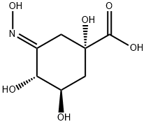 Cyclohexanecarboxylic acid, 1,3,4-trihydroxy-5-(hydroxyimino)-, (1S,3R,4R,5E)- (9CI) Struktur