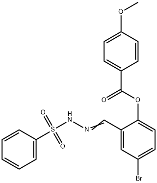 4-bromo-2-[2-(phenylsulfonyl)carbohydrazonoyl]phenyl 4-methoxybenzoate Struktur