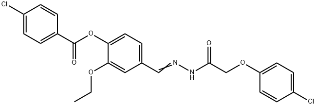 4-{2-[(4-chlorophenoxy)acetyl]carbohydrazonoyl}-2-ethoxyphenyl 4-chlorobenzoate Struktur