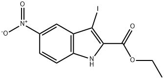 2-(Ethoxycarbonyl)-3-iodo-5-nitro-1H-indole Struktur