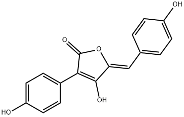 (5Z)-4-Hydroxy-3-(4-hydroxyphenyl)-5-[(4-hydroxyphenyl)methylene]-2(5H)-furanone Struktur