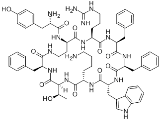 H-TYR-CYCLO(-D-DAB-ARG-PHE-PHE-D-TRP-LYS-THR-PHE) Struktur