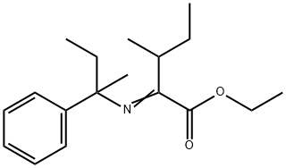 3-Methyl-2-[(1-methyl-1-phenylpropyl)imino]pentanoic acid ethyl ester Struktur