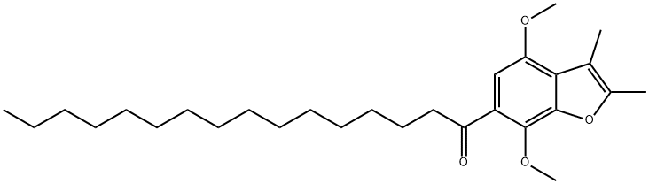 4,7-Dimethoxy-2,3-dimethyl-6-hexadecanoylbenzofuran Struktur