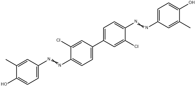 4,4'-[(3,3'-dichloro[1,1'-biphenyl]-4,4'-diyl)bis(azo)]bis[o-cresol] Struktur