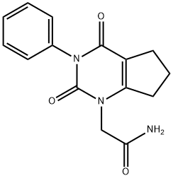 2,3,4,5,6,7-Hexahydro-2,4-dioxo-3-phenyl-1H-cyclopentapyrimidine-1-acetamide Struktur