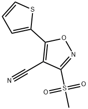 3-(METHYLSULFONYL)-5-(2-THIENYL)ISOXAZOLE-4-CARBONITRILE Struktur