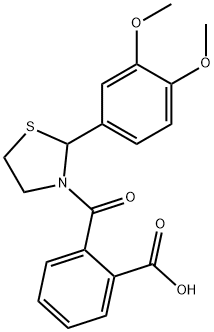 Benzoic acid, 2-[[2-(3,4-dimethoxyphenyl)-3-thiazolidinyl]carbonyl]- (9CI) Struktur