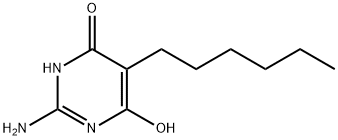 4(1H)-Pyrimidinone, 2-amino-5-hexyl-6-hydroxy- (9CI) Struktur