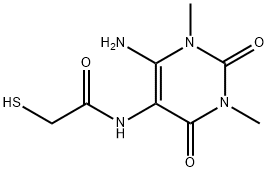 Acetamide,  N-(6-amino-1,2,3,4-tetrahydro-1,3-dimethyl-2,4-dioxo-5-pyrimidinyl)-2-mercapto- Struktur