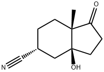 1H-Indene-5-carbonitrile,octahydro-3a-hydroxy-7a-methyl-1-oxo-,(3aS,5R,7aS)-(9CI) Struktur