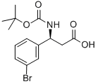 (S)-3-(3-ブロモフェニル)-3-((TERT-ブチルトキシカルボニル)アミノ)プロパン酸 化學(xué)構(gòu)造式