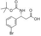 (R)-N-BOC-3-ブロモ-Β-フェニルアラニン 化學構造式