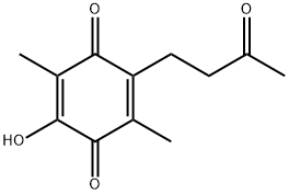 2,5-Cyclohexadiene-1,4-dione, 2-hydroxy-3,6-dimethyl-5-(3-oxobutyl)- (9CI) Struktur