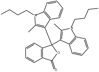 3,3-雙(1-丁基-2-甲基-1H-吲哚-3-基)-1(3H)-異苯并呋喃酮 結(jié)構(gòu)式