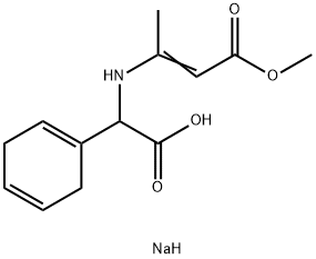 sodium alpha-[(3-methoxy-1-methyl-3-oxo-1-propenyl)amino]cyclohexa-1,4-diene-1-acetate Struktur