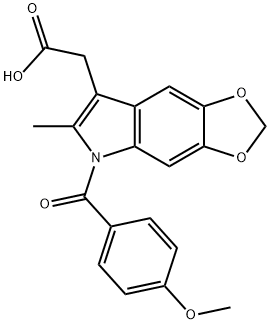 5-(p-Anisoyl)-6-methyl-5H-1,3-dioxolo[4,5-f]indole-7-acetic acid Struktur