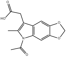 5-Acetyl-2-methyl-5H-1,3-dioxolo[4,5-f]indole-7-acetic acid Struktur