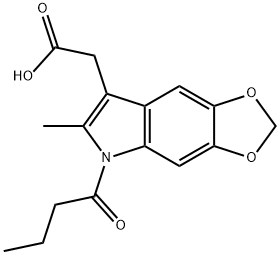 5-Butyryl-6-methyl-5H-1,3-dioxolo[4,5-f]indole-7-acetic acid Struktur