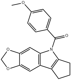 5,6,7,8-Tetrahydro-5-(p-anisoyl)cyclopenta[b]-1,3-dioxolo[4,5-f]indole Struktur