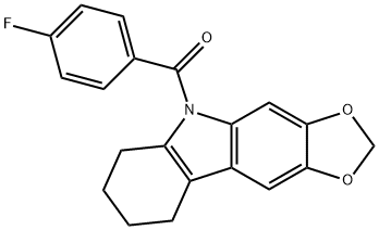 5-(4-Fluorobenzoyl)-6,7,8,9-tetrahydro-5H-1,3-dioxolo[4,5-b]carbazole Struktur