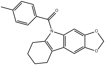 6,7,8,9-Tetrahydro-5-(p-toluoyl)-5H-1,3-dioxolo[4,5-b]carbazole Struktur