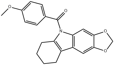 5-(p-Anisoyl)-6,7,8,9-tetrahydro-5H-1,3-dioxolo[4,5-b]carbazole Struktur