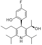 3-Pyridinemethanol, 4-(4-fluoro-2-hydroxyphenyl)-a-methyl-2,6-bis(1-methylethyl)-5-propyl-, (aR,4R)- (9CI) Struktur