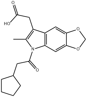 5-(Cyclopentylacetyl)-6-methyl-5H-1,3-dioxolo[4,5-f]indole-7-acetic acid Struktur