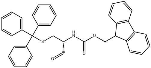 9H-Fluoren-9-ylmethylN-[(2R)-1-oxo-3-[(triphenylmethyl)sulfanyl]propan-2-yl]carbamate Struktur