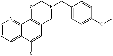 6-Chloro-3-(4-methoxybenzyl)-3,4-dihydro-2H-[1,3]oxazino[5,6-h]quinoli ne Struktur