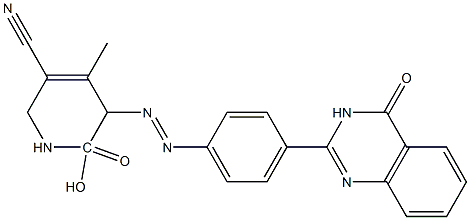 5-[[4-(3,4-dihydro-4-oxo-2-quinazolinyl)phenyl]azo]-2,6-dihydroxy-4-methylnicotinonitrile Struktur