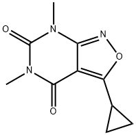 Isoxazolo[3,4-d]pyrimidine-4,6(5H,7H)-dione, 3-cyclopropyl-5,7-dimethyl- (9CI) Struktur