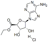 ethyl 1-(6-amino-9H-purin-9-yl)-1-deoxy-beta-D-ribofuranuronate monohydrochloride Struktur