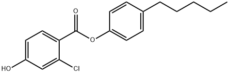 2-Chloro-4-hydroxybenzoic acid 4-pentylphenyl ester Struktur