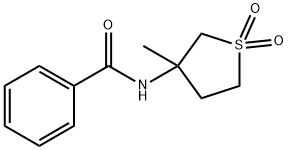 Benzamide, N-(tetrahydro-3-methyl-1,1-dioxido-3-thienyl)- (9CI) Struktur