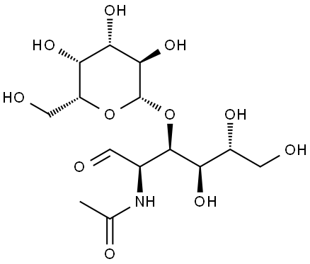 2-ACETAMIDO-2-DEOXY-3-O-(BETA-D-GALACTOPYRANOSYL)-D-GLUCOPYRANOSE Struktur