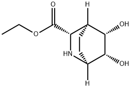 2-Azabicyclo[2.2.2]octane-3-carboxylic acid, 5,6-dihydroxy-, ethyl ester, (1S,3S,4S,5S,6R)- (9CI) Struktur