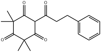 2,2,4,4-Tetramethyl-6-(1-oxo-3-phenylpropyl)-1,3,5-cyclohexanetrione Struktur