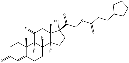 17,20-dihydroxypregn-4-ene-3,11,20-trione 20-(3-cyclopentylpropionate)  Struktur