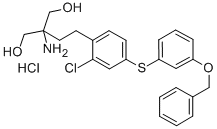 2-氨基-2-[2-[2-氯-4-[[3-(芐氧基)苯基]硫]苯基]乙基]-1,3-丙二醇鹽酸鹽, 509088-69-1, 結(jié)構(gòu)式